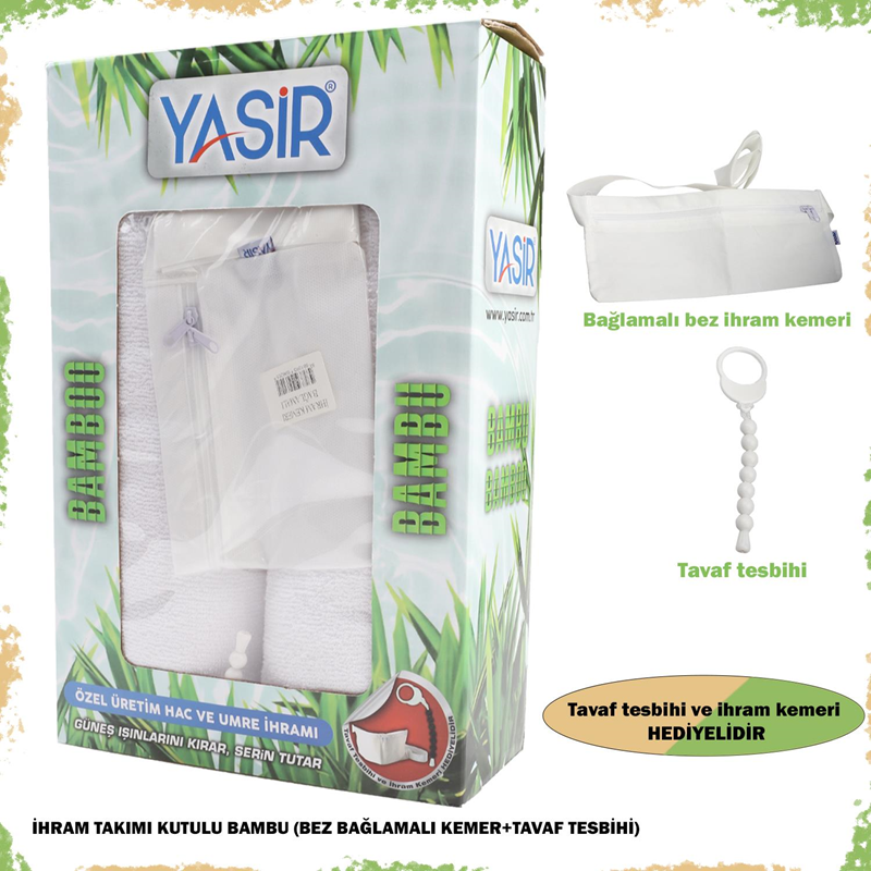 Kutulu Bambu İhram Seti – Kemer + Tavaf Tesbihi