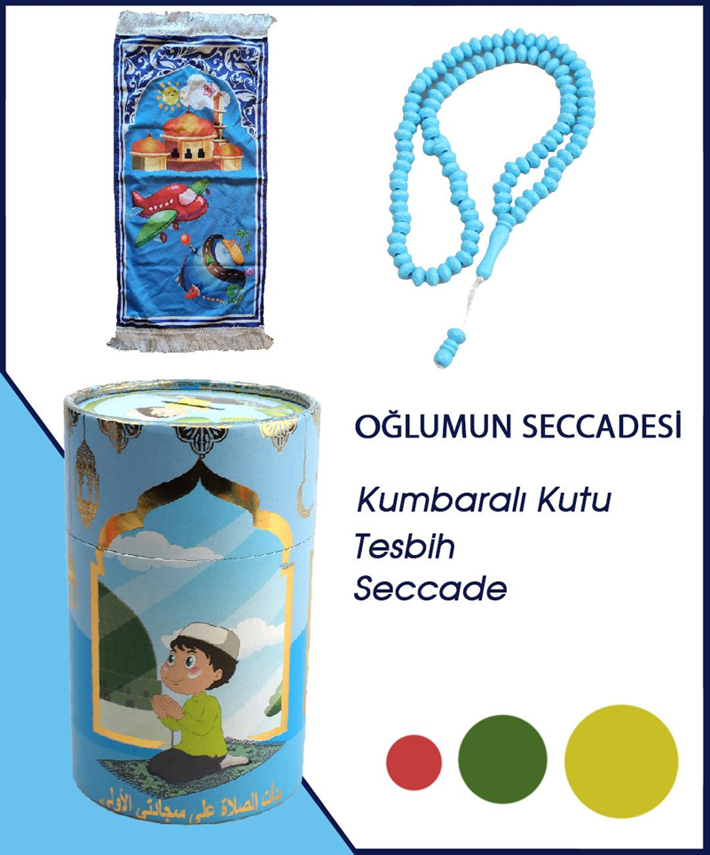 Çocuk Seccade Seti Silindir Kutulu (Erkek-Kız)
