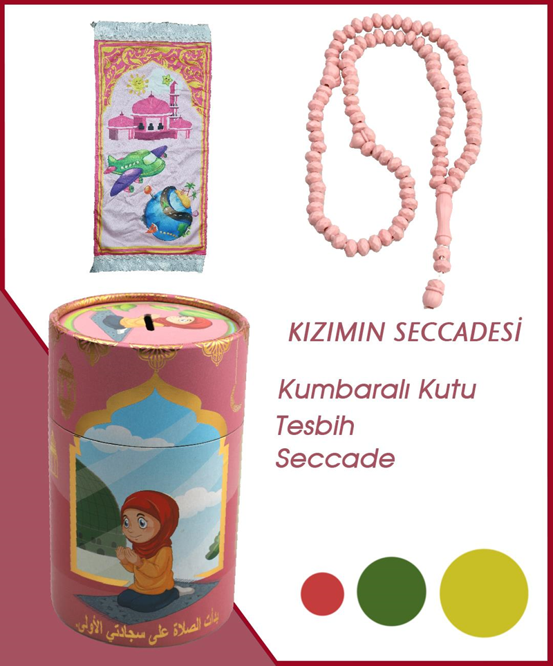 Çocuk Seccade Seti Silindir Kutulu (Erkek-Kız)