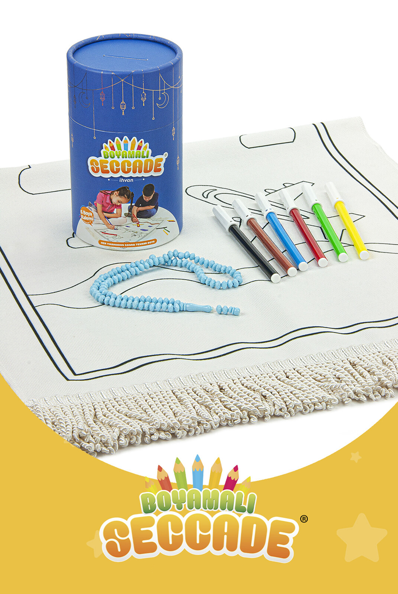 Boyanabilir Seccade Seti – Kalemli Silindir Kutulu