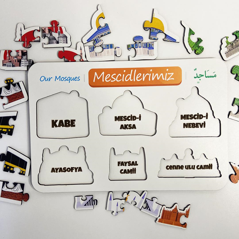 Mescidlerimiz İslami Eğitici Öğretici Ahşap Puzzle