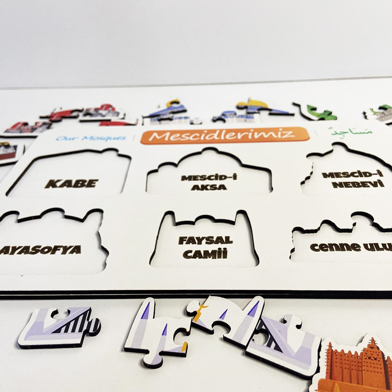 Mescidlerimiz İslami Eğitici Öğretici Ahşap Puzzle