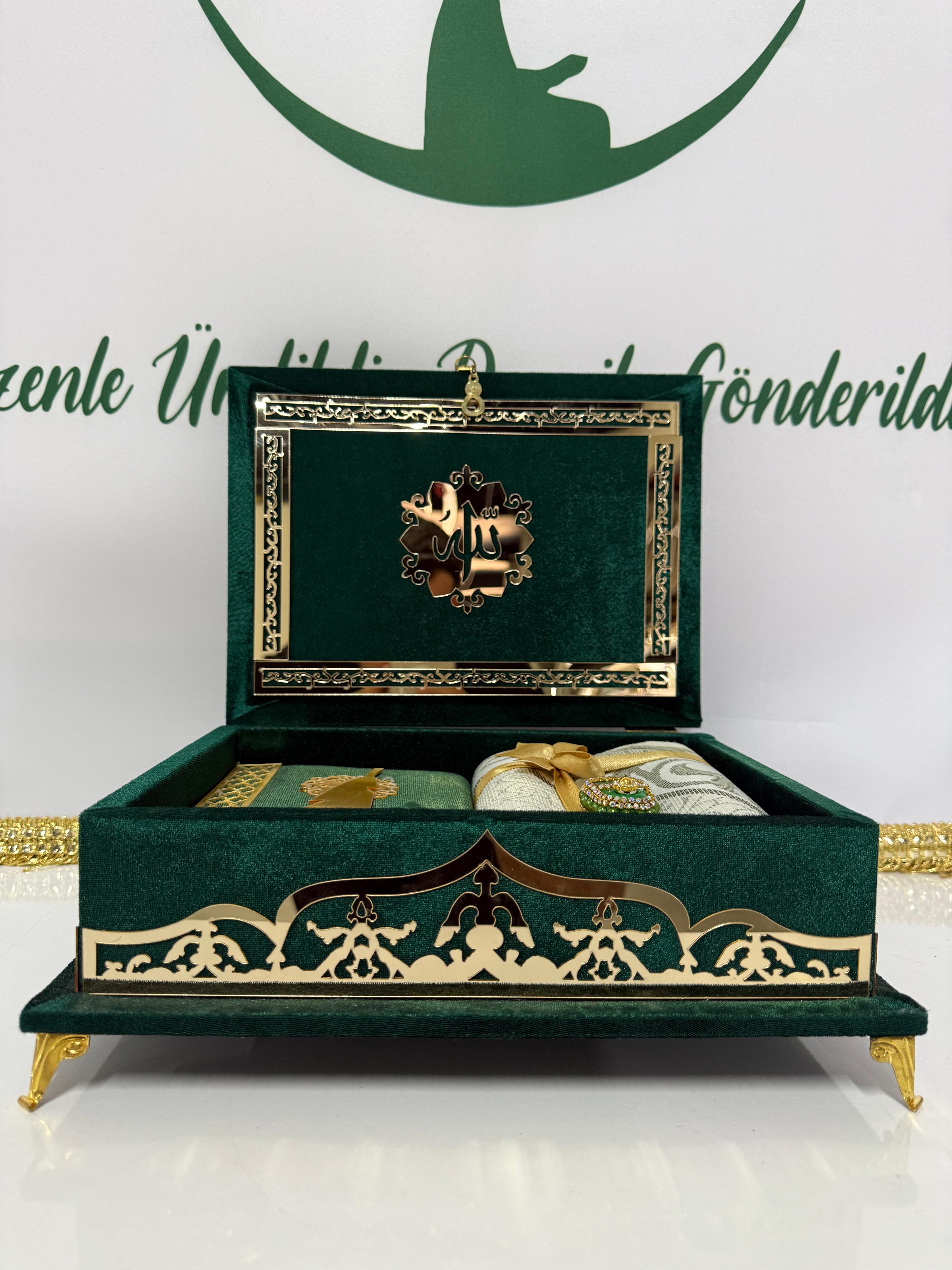 Saray Koleksiyonu – Kadife Sandık Kur’an-ı Kerim ve Hediye Seti