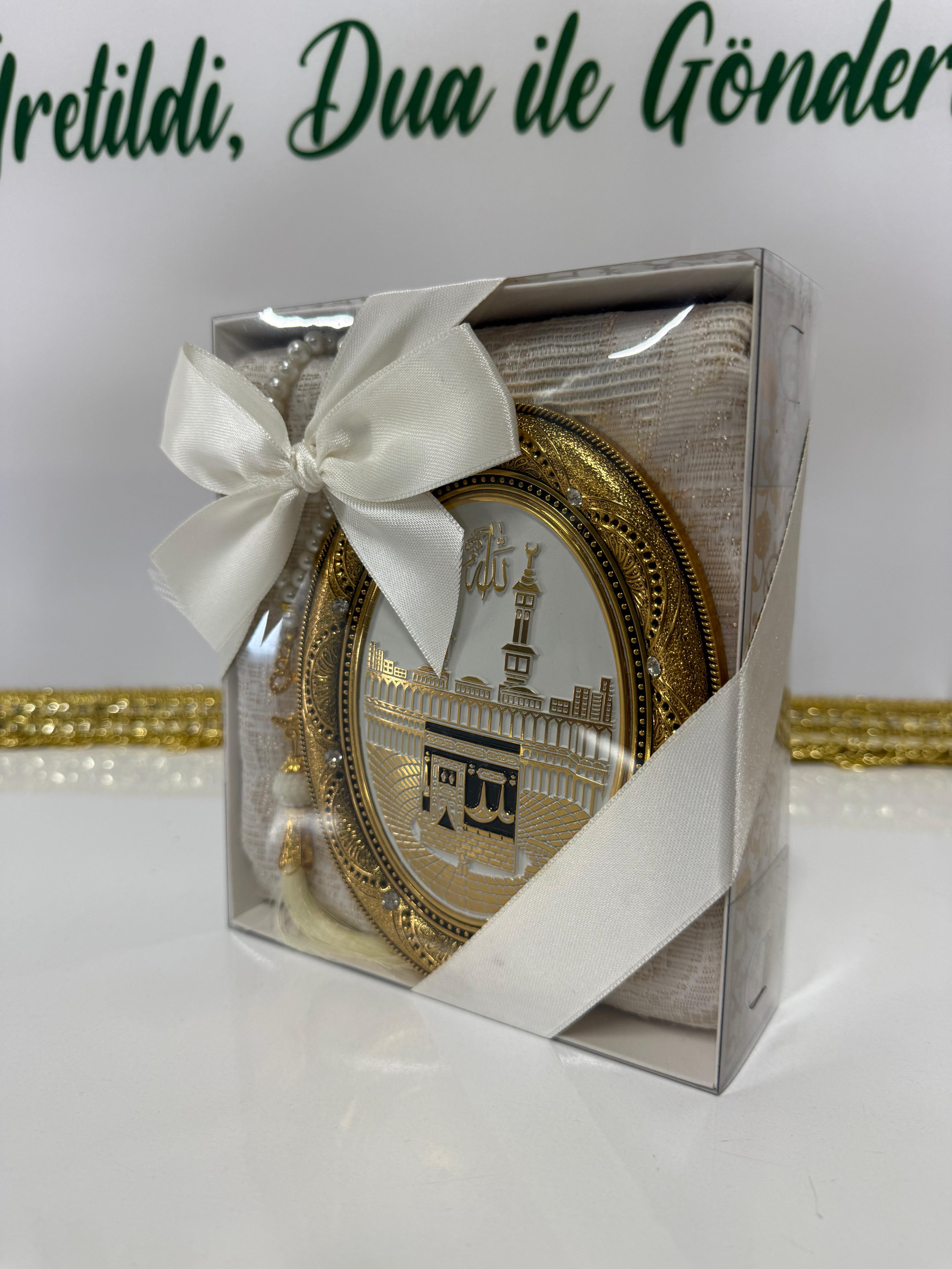 İslami Hediye Seti – Premium Çerçeveli (Seccade + İnci Tesbih)