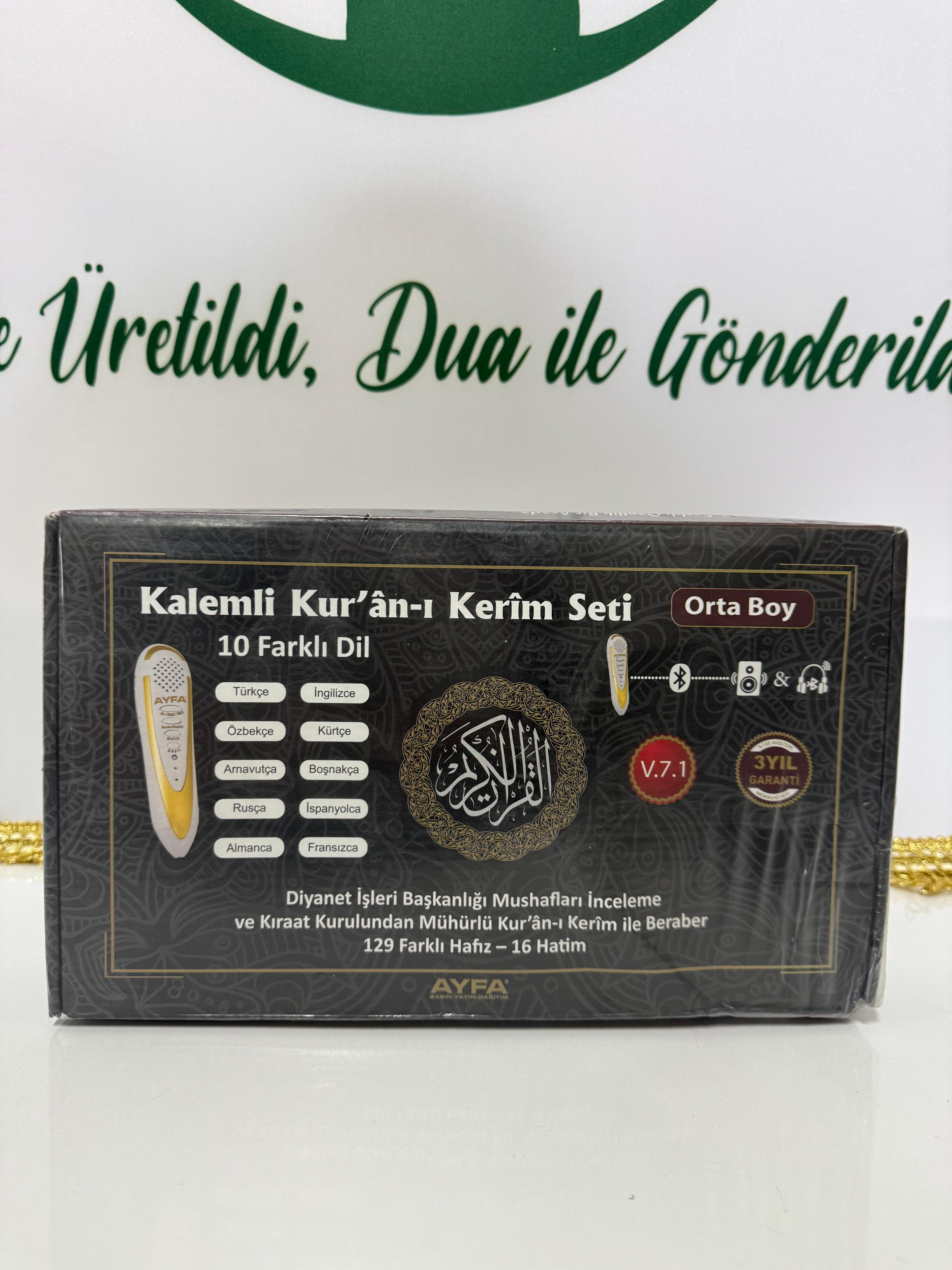 Ayfa Premium Kalemli Kur’an Seti – Orta Boy (10 Dil Destekli)