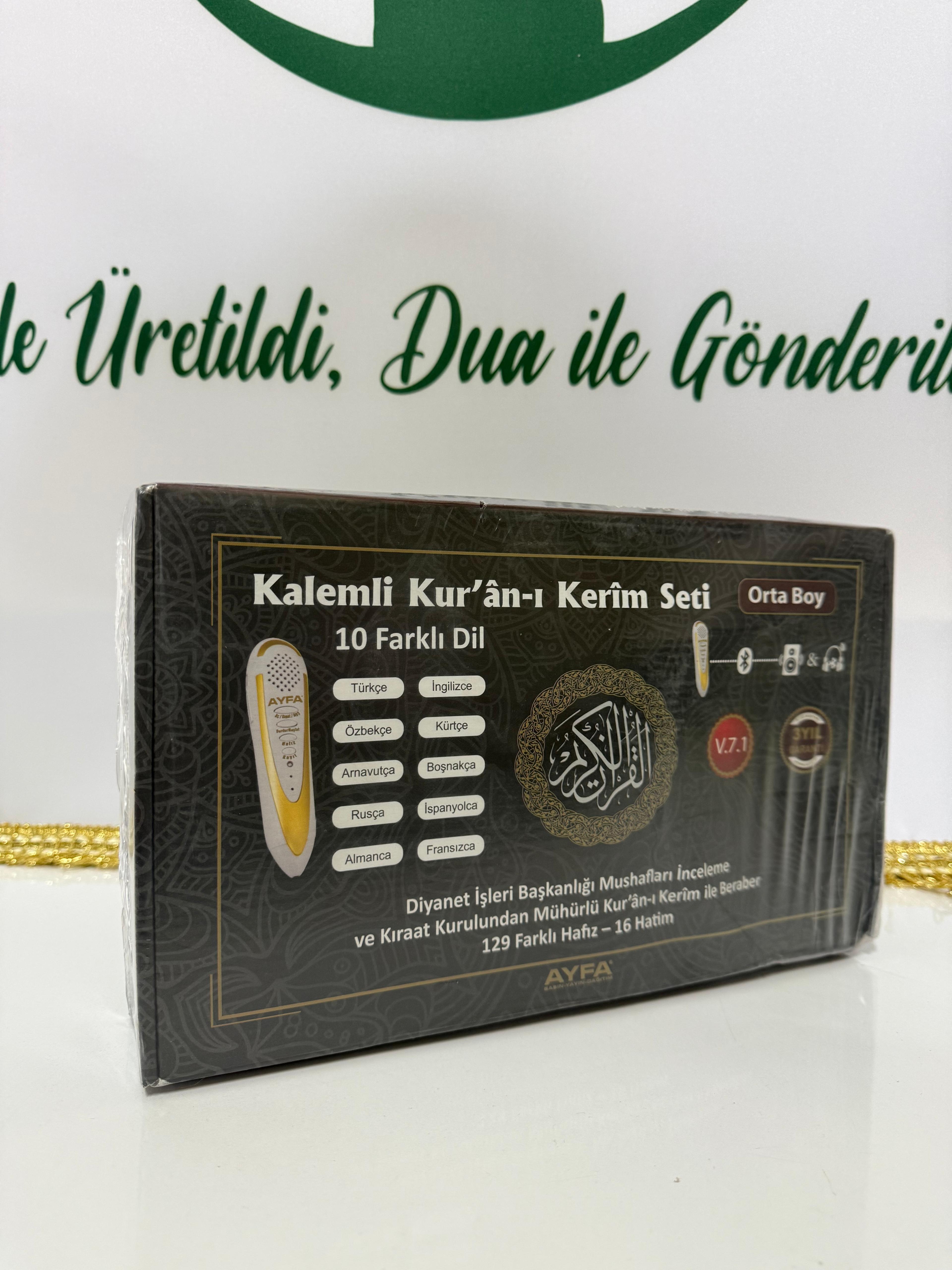 Ayfa Premium Kalemli Kur’an Seti – Orta Boy (10 Dil Destekli)