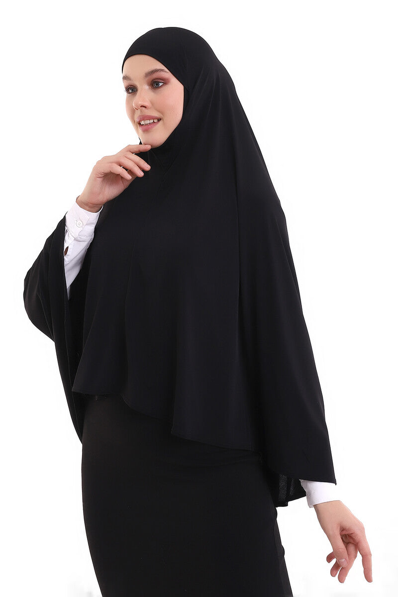 Siyah Malezya Model Pratik Çarşaf Tesettür Sufle