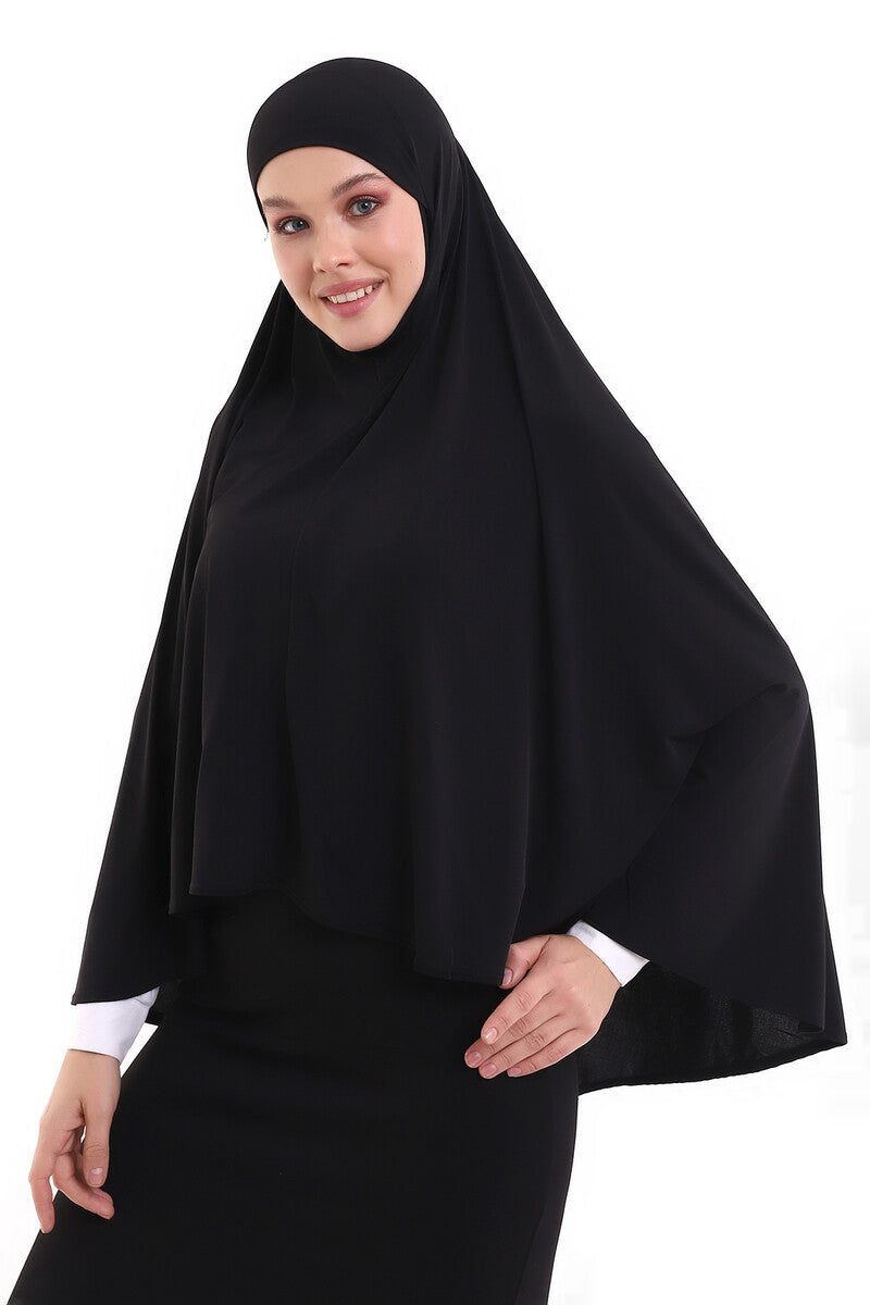 Siyah Malezya Model Pratik Çarşaf Tesettür Sufle