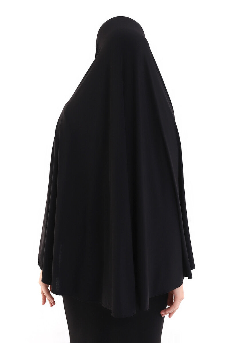 Siyah Malezya Model Pratik Çarşaf Tesettür Sufle